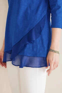 Feminine Flourish|three quarter length-Soft Surroundings Grace Top Rosey Red