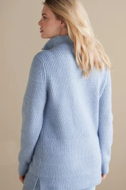 Into The Blues|Everyday Styles-Soft Surroundings Hallie Half Zip Sweater Faded Denim
