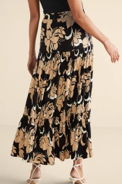 Vacation Shop|Skirts-Soft Surroundings Halona Maxi Skirt Menara Bloom Neutral