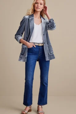 Into The Blues|EVelvet Styles-Soft Surroundings Holly Velvet Blazer Black