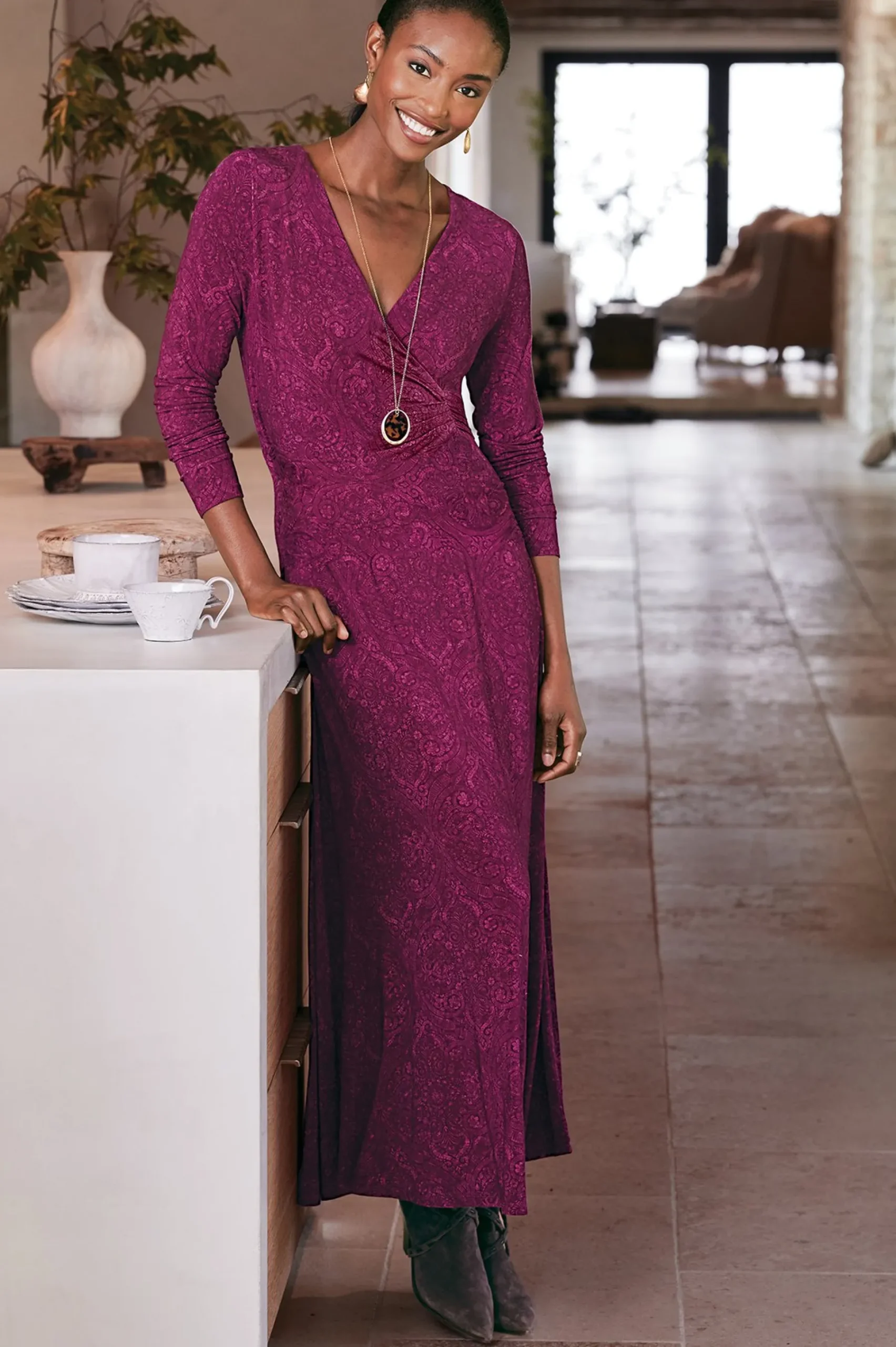 work to play|maxi-Soft Surroundings Hyannis Maxi Dress Tapestry Multi
