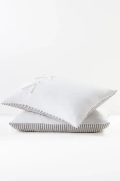 pillowcases & shams-Soft Surroundings Isabelline Stripe Sham Grey