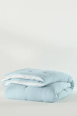 comforters-Soft Surroundings Ivy May Reversible Gauze Comforter Indigo & White
