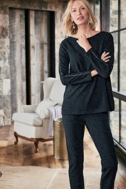 long sleeve|pullovers-Soft Surroundings Janae Top Black