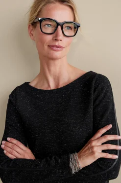 long sleeve|pullovers-Soft Surroundings Janae Top Black