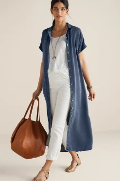 Into The Blues|Everyday Styles-Soft Surroundings Je Veux Midi Shirtdress Denim Blue