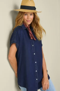 Everyday Styles|Vacation Shop-Soft Surroundings Je Veux TENCEL Shirt Light Chambray