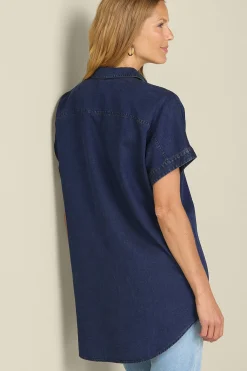 Everyday Styles|Vacation Shop-Soft Surroundings Je Veux TENCEL Shirt Light Chambray
