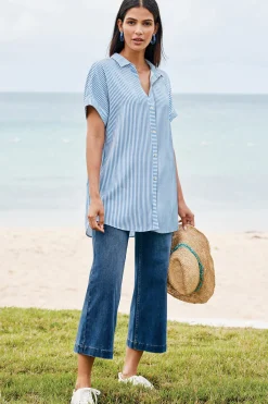 Everyday Styles|Vacation Shop-Soft Surroundings Je Veux TENCEL Shirt Light Chambray