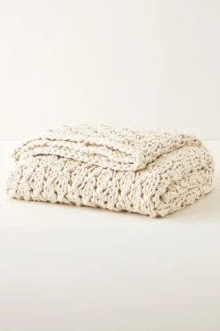 Throws|blankets & throws-Soft Surroundings Kali Knit Throw Indigo