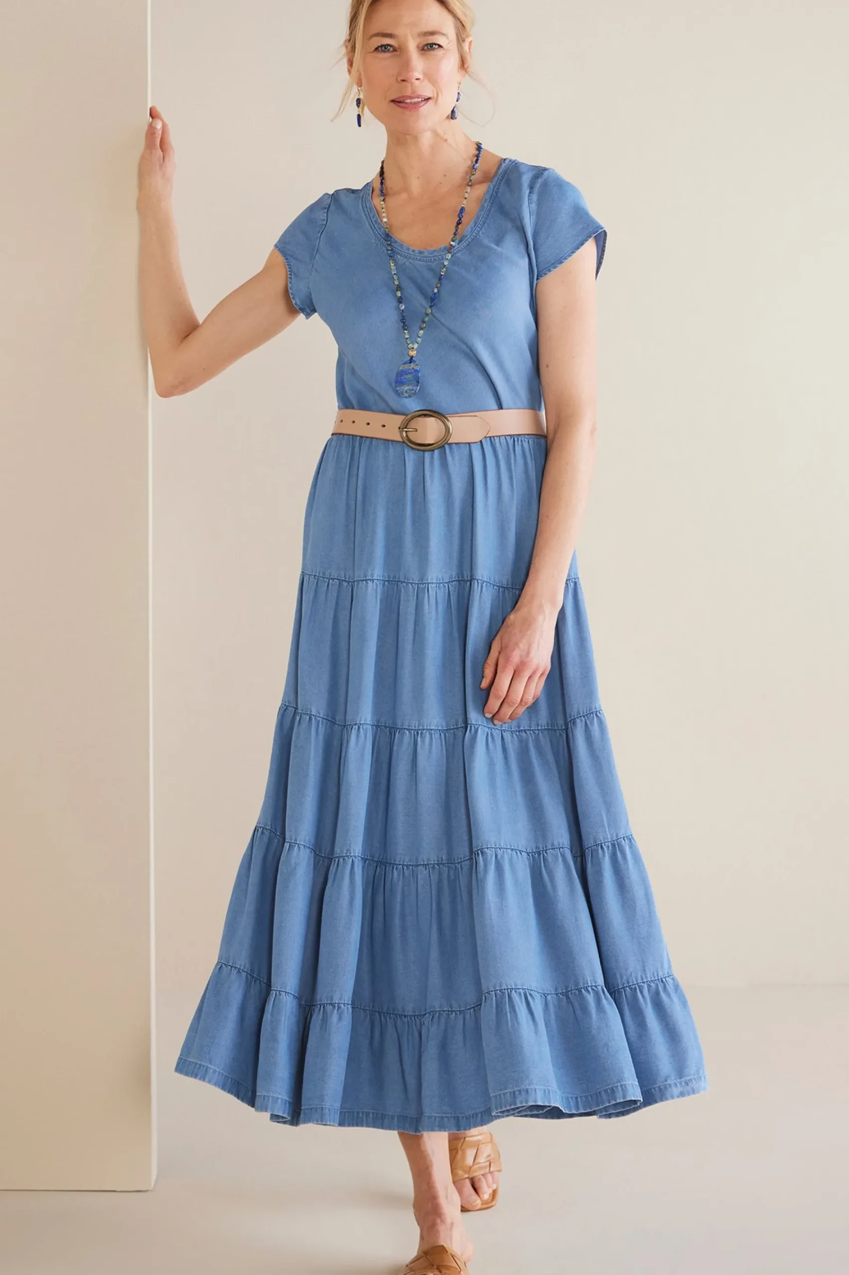 solids|mid-length-Soft Surroundings Kara TENCEL™ Dress Medium Indigo