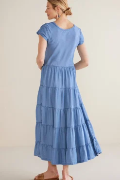 solids|mid-length-Soft Surroundings Kara TENCEL™ Dress Medium Indigo
