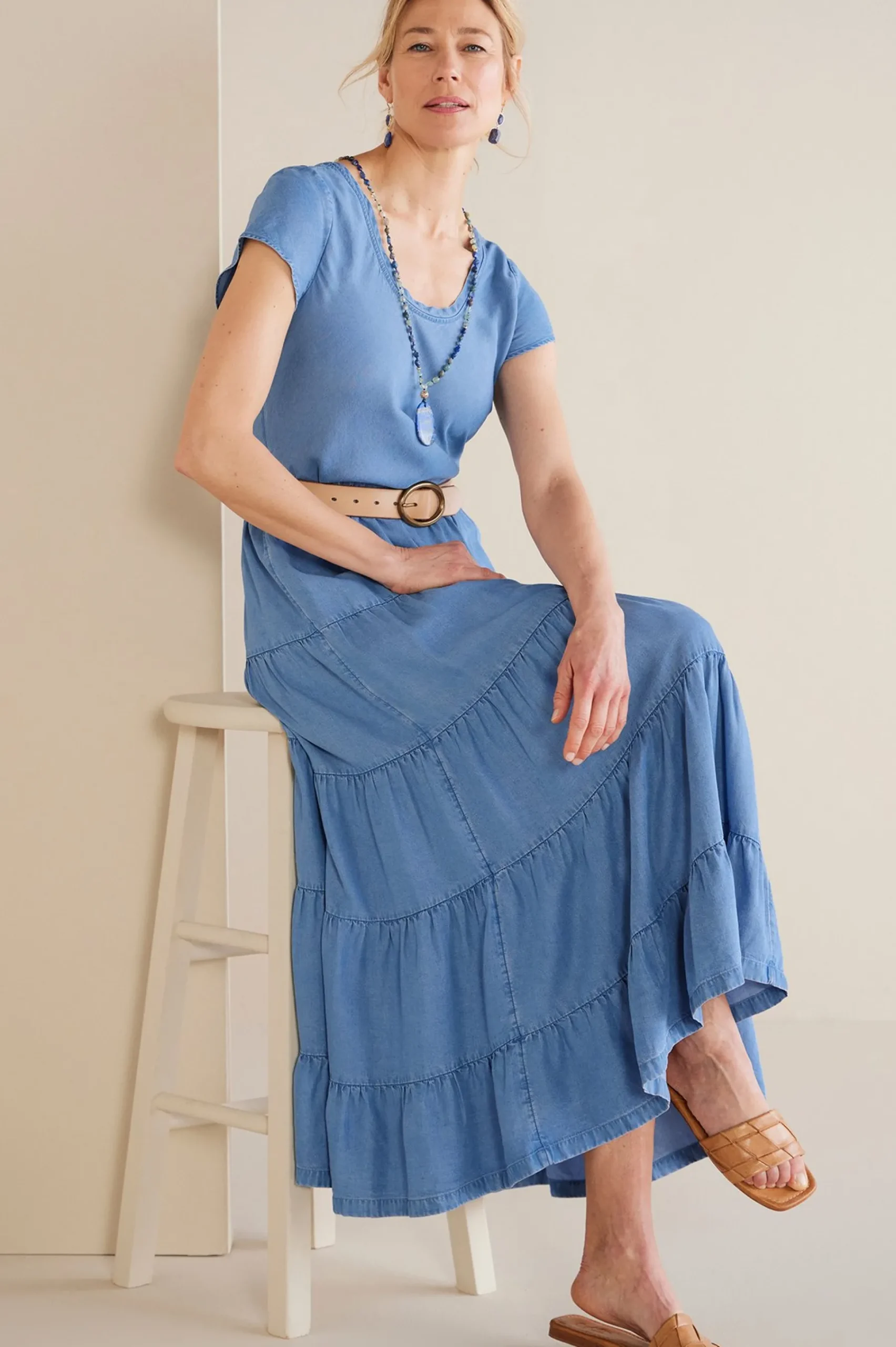 solids|mid-length-Soft Surroundings Kara TENCEL™ Dress Medium Indigo