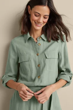 Jumpsuits|casual-Soft Surroundings Kerry Jumpsuit Light Chambray