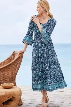 Feminine Flourish|forever favorites-Soft Surroundings Lily Midi Dress Maroon Sketched Botanicals