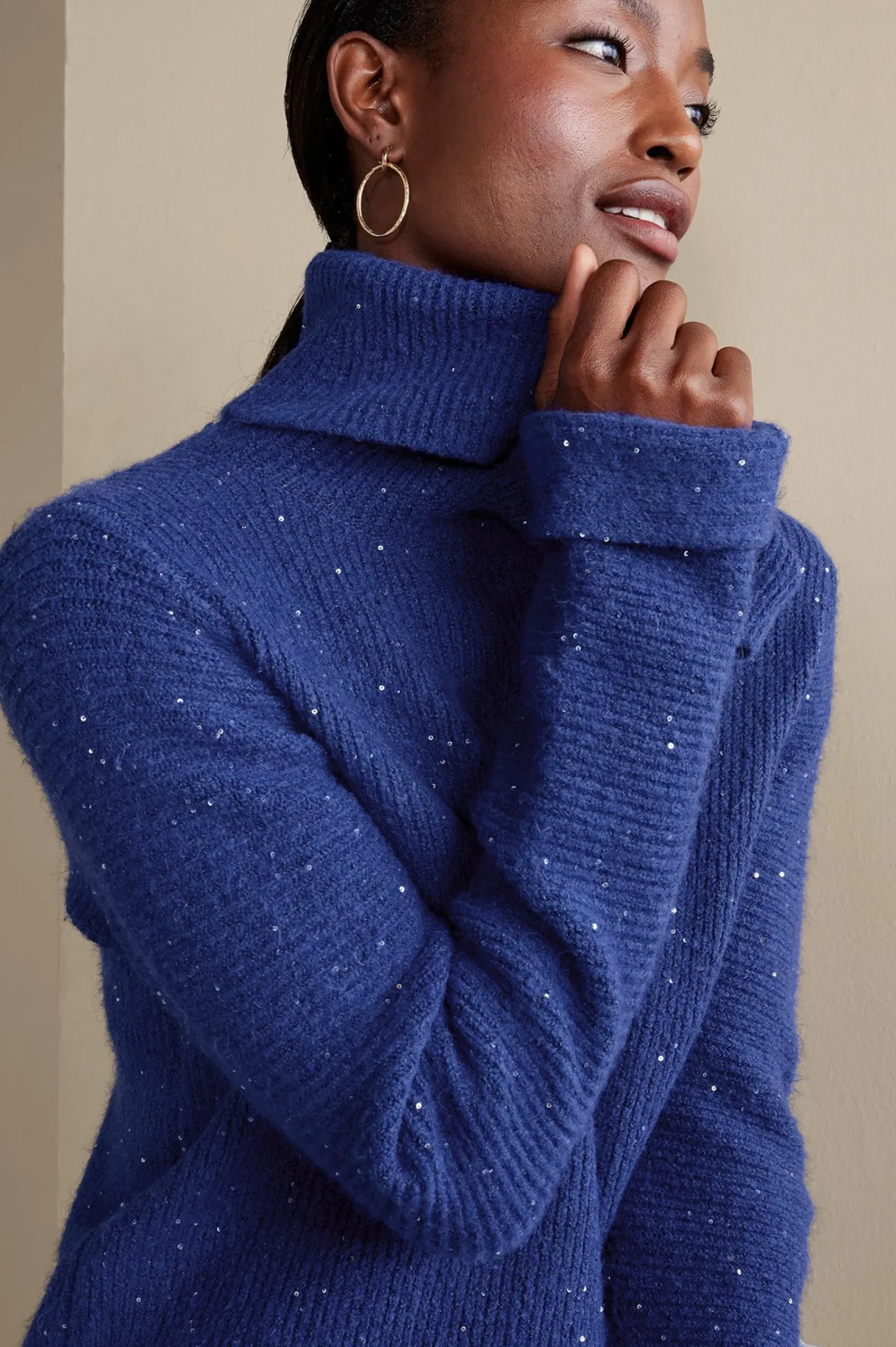 Into The Blues|Sweaters & Cardigans-Soft Surroundings Linley Sequin Sweater Sapphire