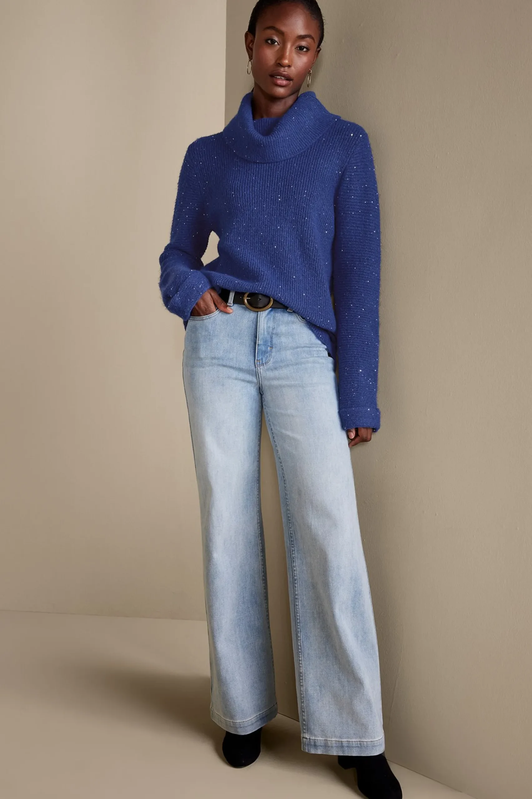 Into The Blues|Sweaters & Cardigans-Soft Surroundings Linley Sequin Sweater Sapphire
