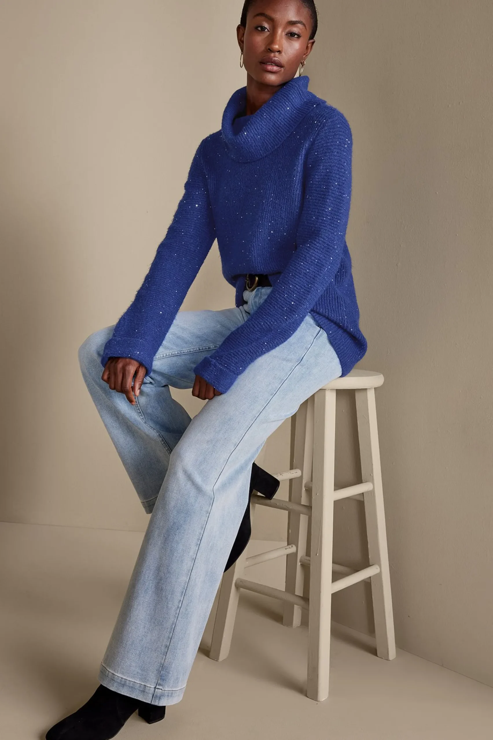 Into The Blues|Sweaters & Cardigans-Soft Surroundings Linley Sequin Sweater Sapphire