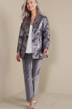 Global Artistry|Jackets & Coats-Soft Surroundings Lismore Jacquard Jacket Gray Tapestry
