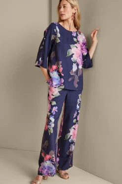 Into The Blues|Vacation Shop-Soft Surroundings Lizette Top Marseille Floral Exploded