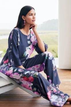 Into The Blues|Vacation Shop-Soft Surroundings Lizette Top Marseille Floral Exploded