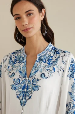 patterned|mid-length-Soft Surroundings Louise Midi Dress Perissa Scarf