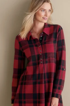 Into The Blues|Wear Now Styles-Soft Surroundings Mad About Plaid Tunic Light Blue Plaid