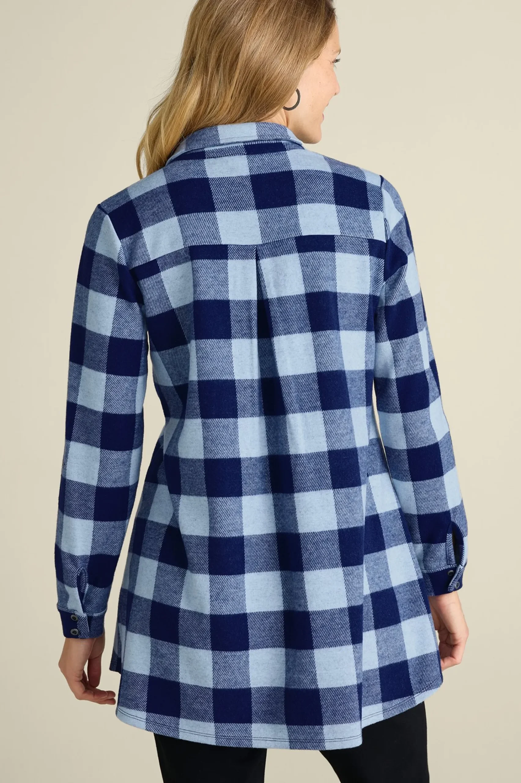 Everyday Styles|long sleeve-Soft Surroundings Mad About Plaid Tunic I Charcoal