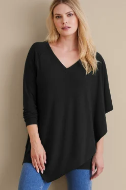 Everyday Styles|long sleeve-Soft Surroundings Madeline Tunic Sangria Red