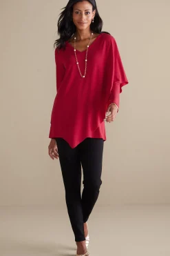 Everyday Styles|long sleeve-Soft Surroundings Madeline Tunic Sangria Red