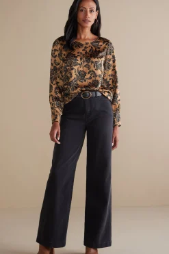 Feminine Flourish|long sleeve-Soft Surroundings Maiya Top Neutral Floral