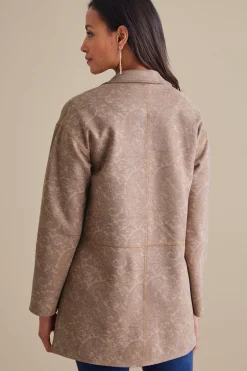 Jackets & Coats-Soft Surroundings Malika Faux Suede Jacket Driftwood Paisley