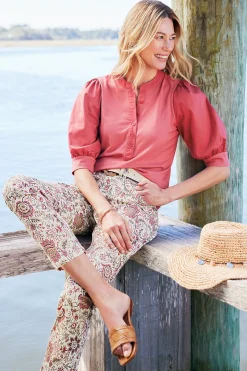 Feminine Flourish|Vacation Shop-Soft Surroundings Manisha Straight Leg Jeans Desert Jacobean