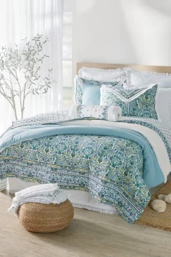 pillowcases & shams-Soft Surroundings Margo Iris Printed Sham Indigo Multi