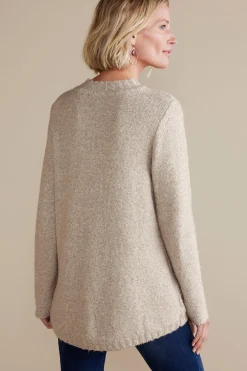 Sweaters & Cardigans|long sleeve-Soft Surroundings Marianna Cable Sweater Heather Taupe