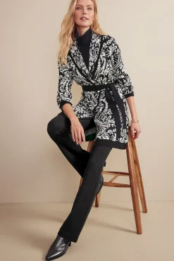 Feminine Flourish|Sweaters & Cardigans-Soft Surroundings Marika Jacquard Cardigan Antique White