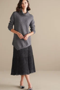 Sweaters & Cardigans|long sleeve-Soft Surroundings Maxine Sweater Dark Grey Heather