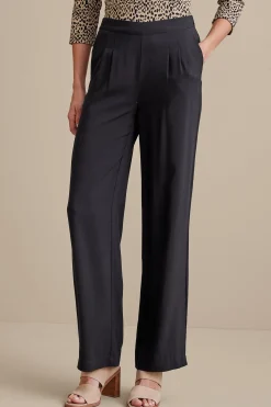 full length|wide leg-Soft Surroundings Melita Wide Leg Pants Black