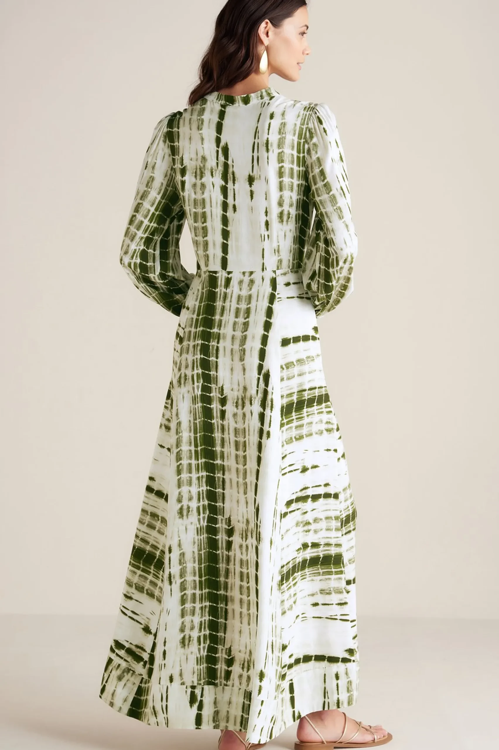 Global Artistry|patterned-Soft Surroundings Melody Dress Green Tie Dye