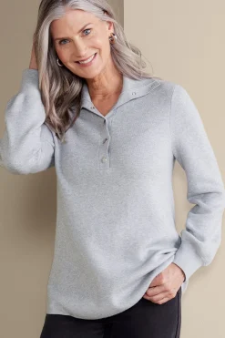 Feminine Flourish|Everyday Styles-Soft Surroundings Meria Sweater Tunic Medium Grey Heather