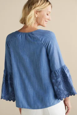 Feminine Flourish|Into The Blues-Soft Surroundings Misty TENCEL™ Shirt Medium Wash