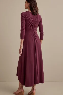between season|solids-Soft Surroundings Monica Knit Dress Purple Wine
