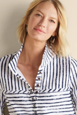 Into The Blues|Wear Now Styles-Soft Surroundings Neera French Terry Tunic Rose Violet