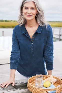 Into The Blues|Wear Now Styles-Soft Surroundings Neera Washed Tunic Denim Blue