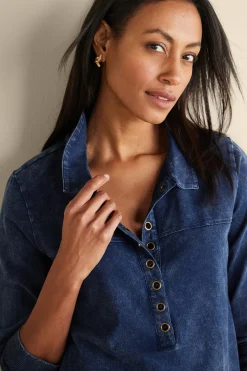 Into The Blues|Wear Now Styles-Soft Surroundings Neera Washed Tunic Denim Blue