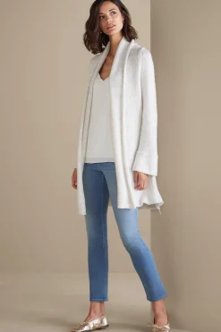Everyday Styles|Sweaters & Cardigans-Soft Surroundings Neva Sequin Cardigan Ivory