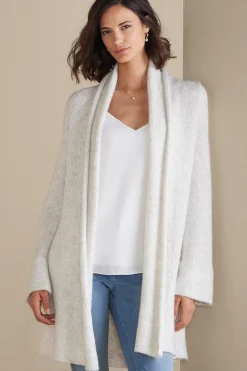 Everyday Styles|Sweaters & Cardigans-Soft Surroundings Neva Sequin Cardigan Ivory