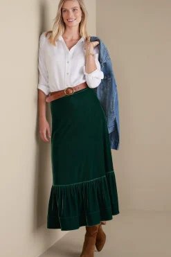 EVelvet Styles|Skirts-Soft Surroundings Noelle Velvet Skirt Black