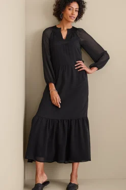 forever favorites|occasion dresses-Soft Surroundings Olga Dress Black
