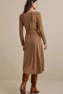 casual|work to play-Soft Surroundings Paula Dress Cocoa Brown